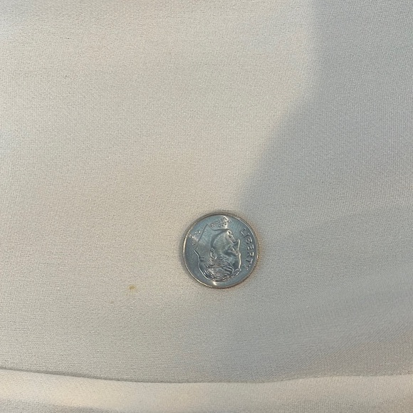 Vince Contrast Trim V-Neck Silk Blouse Off White Black Women’s Size XS - Picture 10 of 16